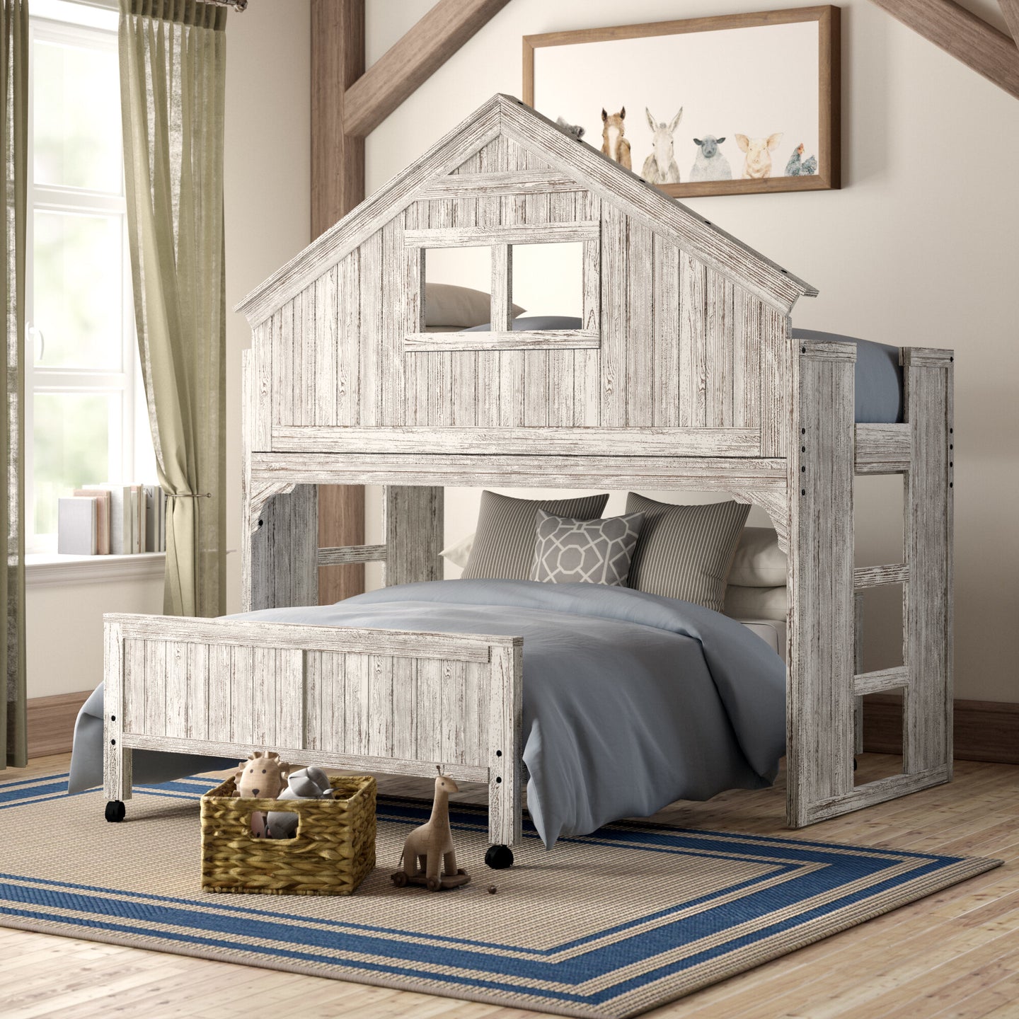 Riley Twin Over Full Tall Tree House Loft Bed